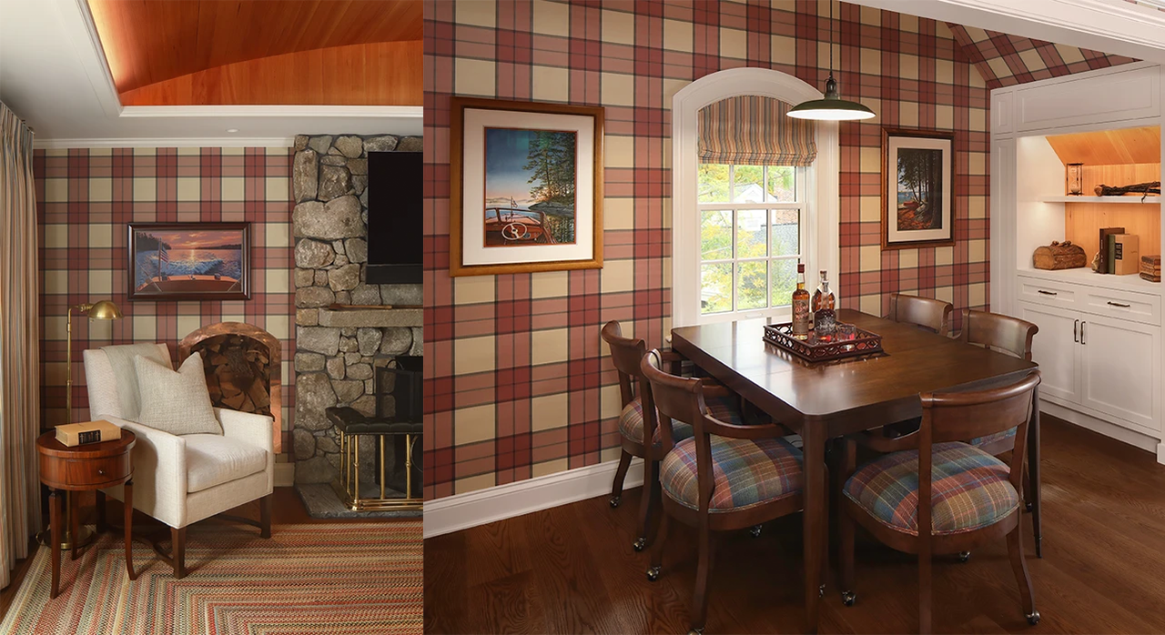 Wrap the Walls: Plaid Wallcovering