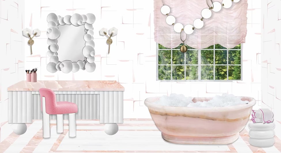 Michelle Gerson's Barbie-Inspired Bathroom Features PJ Wallcovering